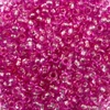 Koráliky, priehľadné, so strieborným lemovaním, 2 mm - ružové