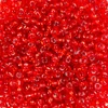 Koráliky, priehľadné, so strieborným lemovaním, 2 mm - červené