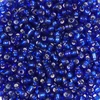 Koráliky, priehľadné, so strieborným lemovaním, 2 mm - tmavo modré