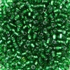 Koráliky, priehľadné, so strieborným lemovaním, 2 mm - tmavozelené