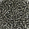 Koráliky, priehľadné, so strieborným lemovaním, 2 mm - sivé