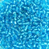 Koráliky, priehľadné, so strieborným lemovaním, 2 mm - stredne modré