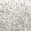 Koráliky, priehľadné, so strieborným lemovaním, 4 mm - strieborné