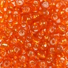 Koráliky, priehľadné, so strieborným lemovaním, 4 mm - oranžové