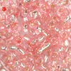 Koráliky, priehľadné, so strieborným lemovaním, 4 mm - ružové