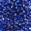 Koráliky, priehľadné, so strieborným lemovaním, 4 mm - tmavo modré