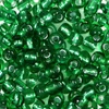 Koráliky, priehľadné, so strieborným lemovaním, 4 mm - tmavo zelené