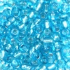 Koráliky, priehľadné, so strieborným lemovaním, 4 mm - svetlo modré