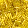 Dlhé koráliky, priehľadné, so striebornou podšívkou, 6 mm - citrónovo žlté