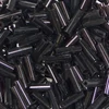 Dlhé koráliky, jednofarebné, 6 mm - čierne