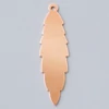 Smaltovaný šperkový základ, červený medený - list, 47x13 mm
