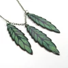 Smaltovaný šperkový základ, červený medený - list, 47x13 mm