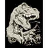 Sada na gravírovanie obrázkov s rysovacou ihlou, 20x25 cm - Dinosaurus, svietiaca v tme