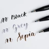 Sada štetcových popisovačov Pentel Brush Sign Pen Pigment, 3 ks (sépiová, sivá, čierna)