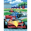 Sada očíslovaných omaľovánok, akrylová farba+štetec, 22x30 cm - Automobilové preteky