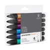 Sada obojstranných alkoholových štetcových popisovačov Promarker Brush - 6 ks, rich tones