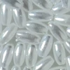 Koráliky ryža, 4x8 mm - Perleťovo biele