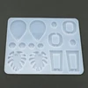 Obraz 1/6 - Odlievacia silikónová forma na živicu, Fimo - ploché náušnice, list-drop-geometrické, 7 druhov