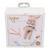 Háčkovacia sada, figúrka Anchor Baby Pure Cotton Amigurumi - Pokojný zajačik a retiazka na cumlík