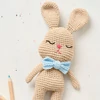 Háčkovacia sada, figúrka Anchor Baby Pure Cotton Amigurumi - Pokojný zajačik a retiazka na cumlík
