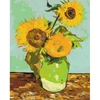 Obraz 1/5 - Číslovaná omaľovánka v sade, na napnutom plátne, 40x50 cm - Van Gogh: Tri slnečnice