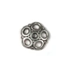 Charm kovová ozdoba, 7 ks - Perleťovéový uzáver, 5 hrotov, 8 mm