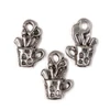 Charm kovová ozdoba, 3 ks - umelecký hrnček, 3D