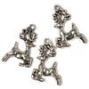 Charm kovová ozdoba, 3 ks - utekajúci jeleň, 3D