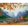 Obraz 1/18 - Diamantové mozaikové puzzle, na napnutom plátne, 40x50 cm - Jeseň na horách
