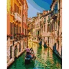 Obraz 1/18 - Diamantové mozaikové puzzle, na napnutom plátne, 40x50 cm - Gondoly na kanáloch v Benátkach