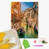 Obraz 2/18 - Diamantové mozaikové puzzle, na napnutom plátne, 40x50 cm - Gondoly na kanáloch v Benátkach