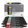Sada obojstranných alkoholových popisovačov ProMarker Brush- 6 ks, mid tones