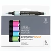 Sada obojstranných alkoholových popisovačov ProMarker Brush - 6 ks, pastelové tóny