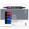Sada obojstranných alkoholových štetcových popisovačov Promarker Brush - 6 ks, rich tones
