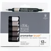 Sada obojstranných alkoholových štetcových popisovačov Promarker Brush - 12+1 ks, neutral tones
