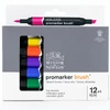 Sada obojstranných alkoholových popisovačov ProMarker Brush - 12+1 ks, živé tóny