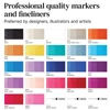 Sada obojstranných alkoholových popisovačov ProMarker – 25+1 ks, modern lettering, v puzdre na zips