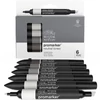 Sada obojstranných alkoholových popisovačov ProMarker - 6 ks, neutral tones
