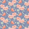 Patchworková tkanina - Tilda Gardenlife - Poppies Blue 100319