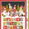 Patchworková tkanina - Makower - Christmas 22 Reprint Yappy Dogs 2368-1 Advent, Panel, 60cm