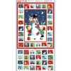Obraz 1/4 - Patchwork anyag - Makower - Christmas 23 Advent Santa Snowman  2589-1 Panel, 60cm