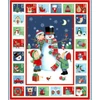 Obraz 2/4 - Patchworková tkanina - Makower - Christmas 23 Advent Santa Snowman  2589-1 Panel, 60cm