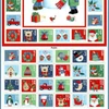 Obraz 3/4 - Patchworková tkanina - Makower - Christmas 23 Advent Santa Snowman  2589-1 Panel, 60cm