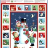 Patchworková tkanina - Makower - Christmas 23 Advent Santa Snowman  2589-1 Panel, 60cm