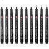 Sada technických kresliacich pier Sakura Pigma Micron - sada 10 ks + peračník, Black Edition