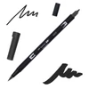 Obojstranný popisovač Tombow abt dual brush - N25, lamp black