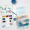 Sada akvarelových farieb Winsor&Newton Cotman Compact Box, 14x1/2 panvičky + štetec