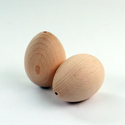 Drevené vajíčko, drevené vajíčko s dierkami - 6x4 cm, 2 ks