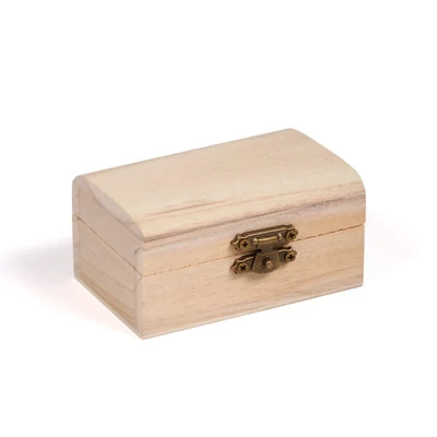 Drevená krabička, mini truhlica s pokladom, 9x6x4,5 cm