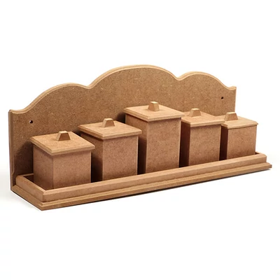 Korenička z MDF- 5 priehradiek, 41x10,5x17 cm
